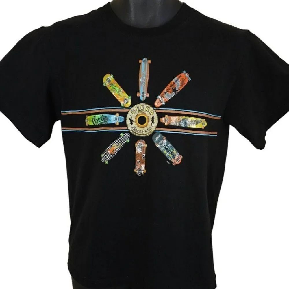 Gecko Hawaii T Shirt Mens Size Small Vintage 90s Y2K Skater Skateboard Longboard